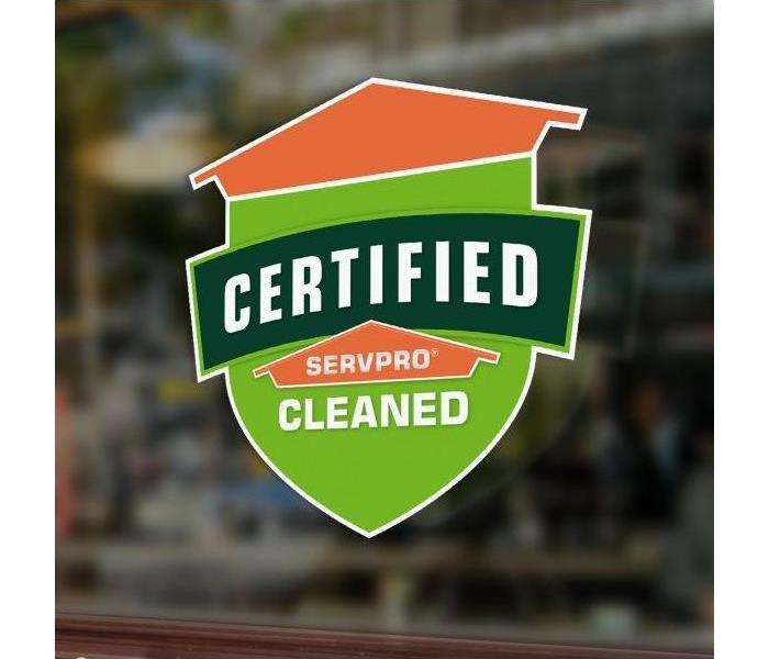 A Certified: SERVPRO Cleaned window sticker