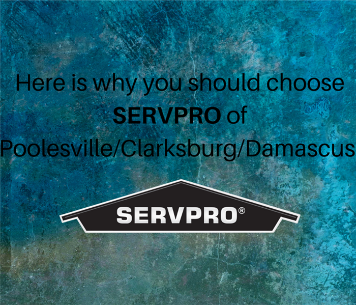 The SERVPRO logo with words that say "Here's why you should choose SERVPRO"